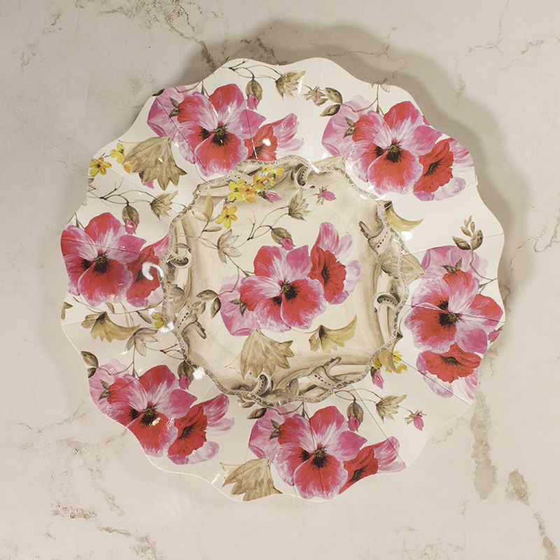 Decor Paper Plate Made of Virgin Paper Cardboard 8.3in