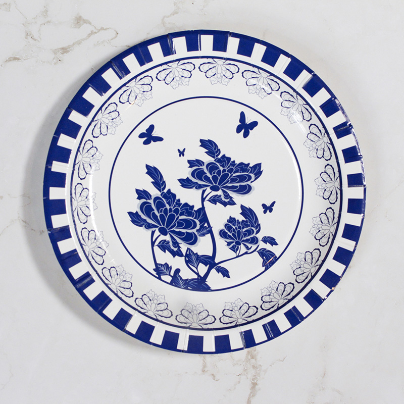 Round Paper Plate Made of Virgin Paper Cardboard 7in B