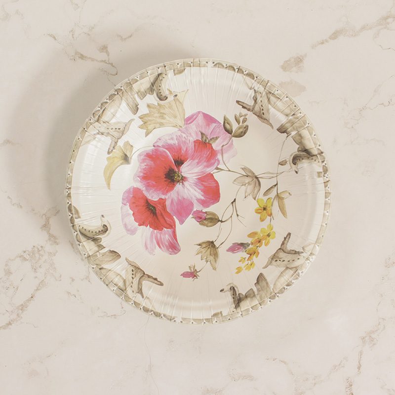 Round Paper Plate Made of Virgin Paper Cardboard 6in