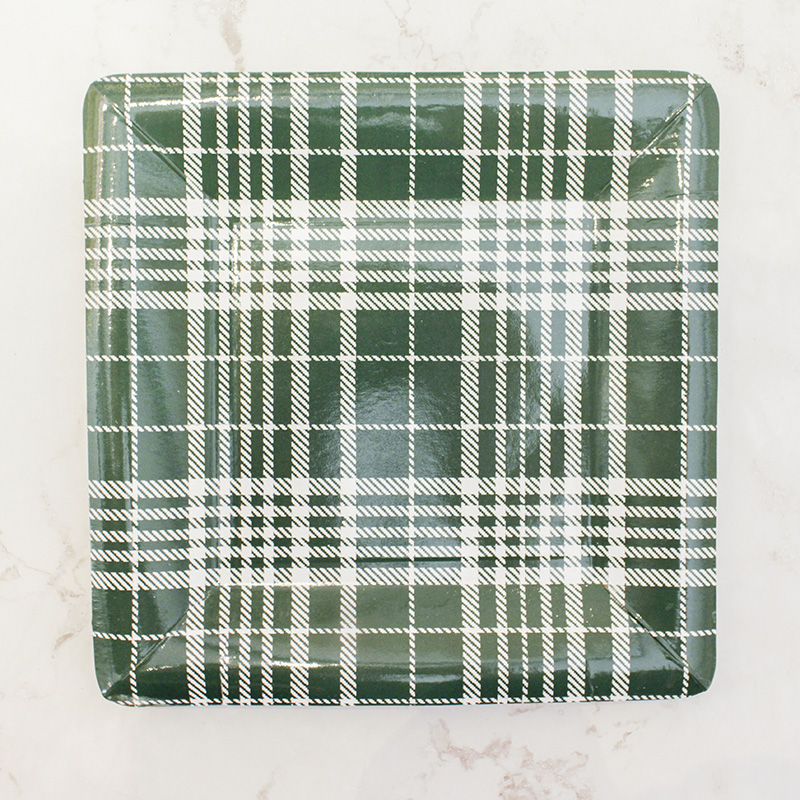 Square Plate Made of Virgin Paper Cardboard 7.3in