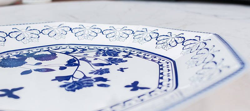 Decor Paper Plate Octagonal Made of Virgin Paper Cardboard 9in